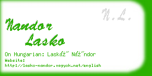 nandor lasko business card